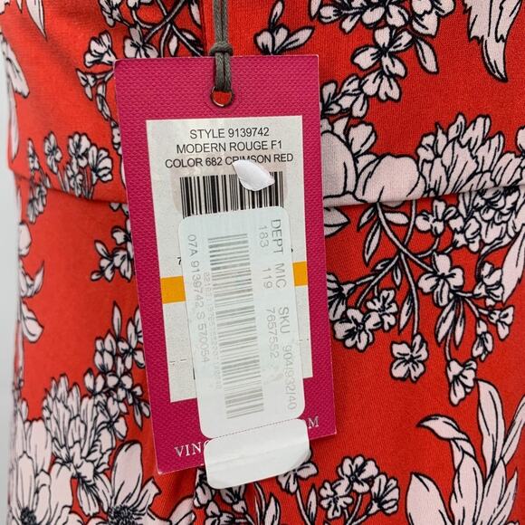 Vince Camuto Dress Womens S Small Botanical Floral V Neck Spaghetti Strap Maxi - Picture 5 of 12